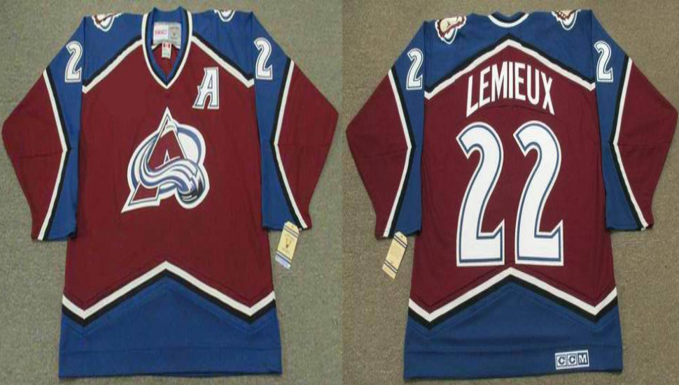 2019 Men Colorado Avalanche #22 Lemieux red CCM NHL jerseys